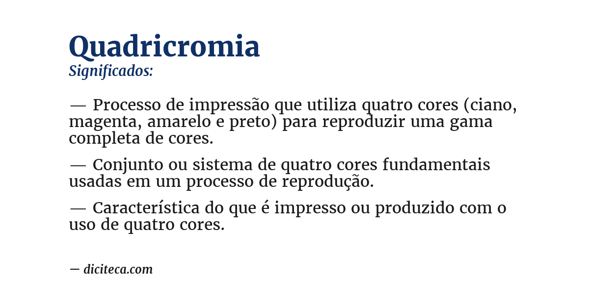 Significado de quadricromia