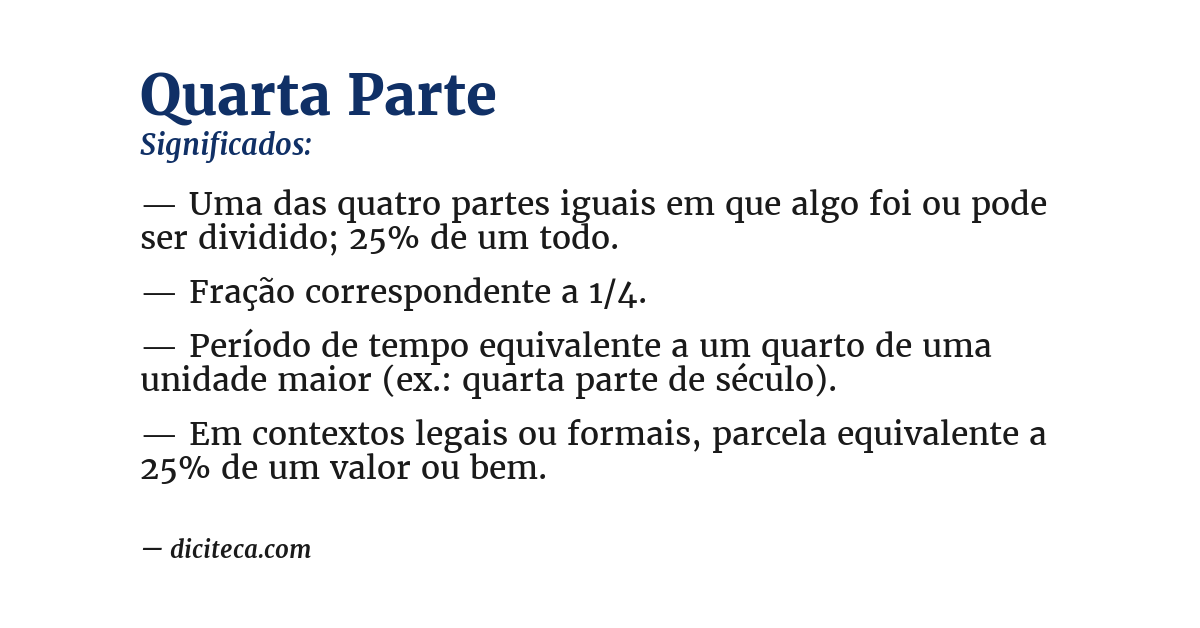 Significado de quarta parte
