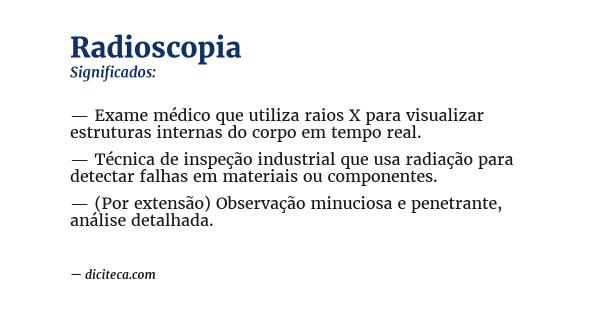 Significado de radioscopia
