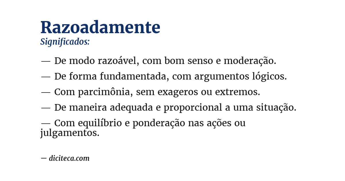 Significado de razoadamente
