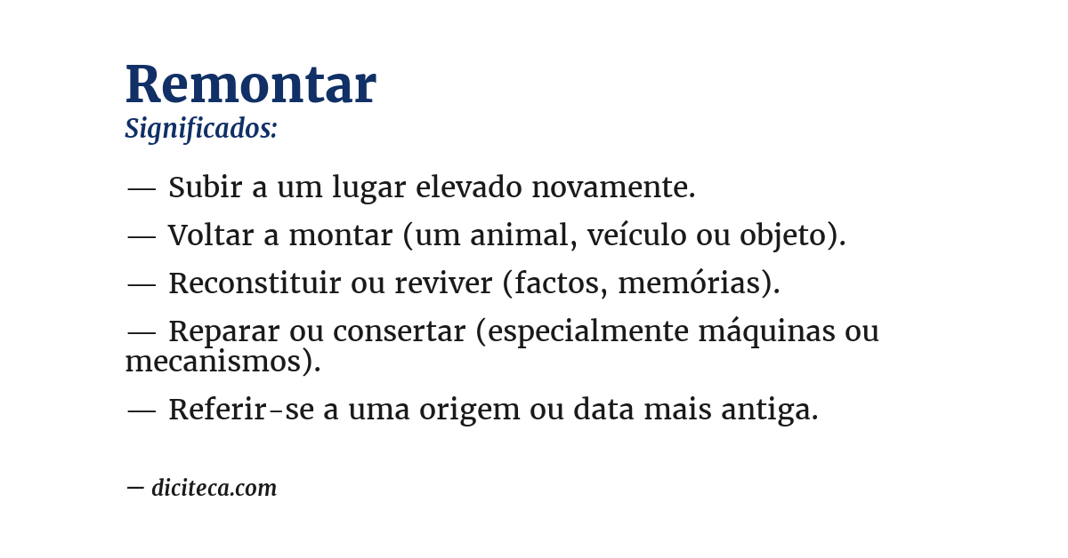 Significado de remontar