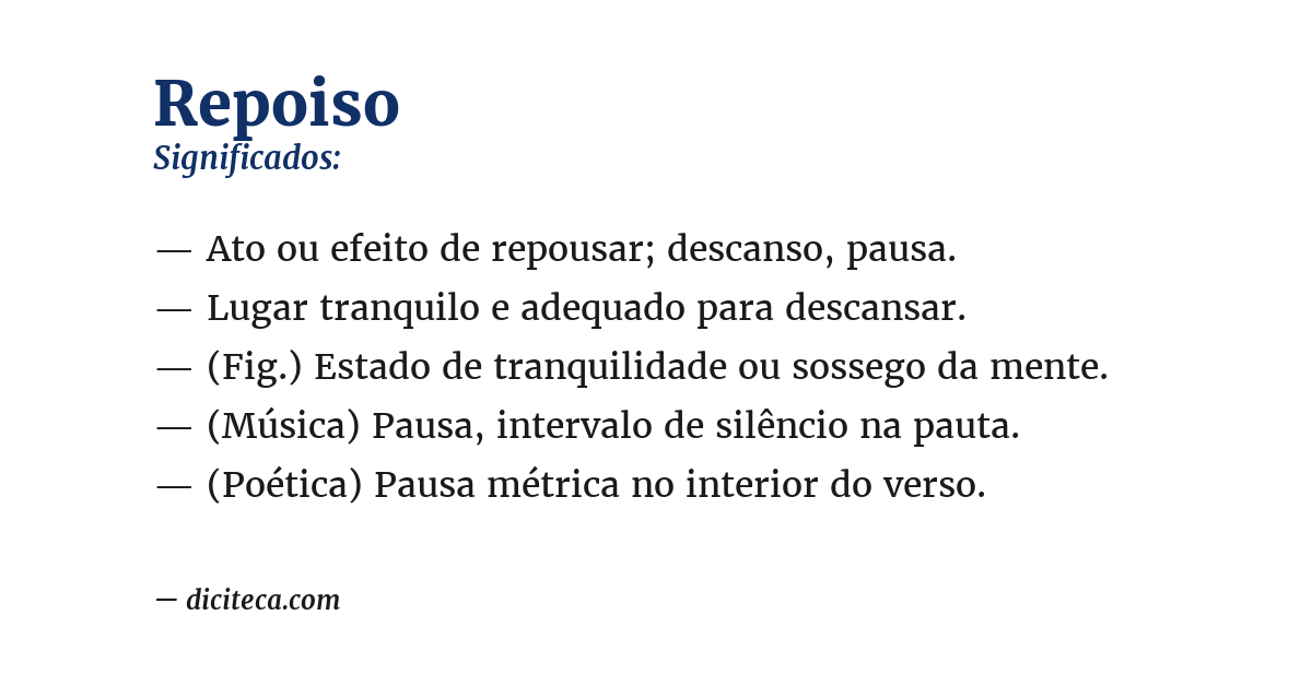 Significado de repoiso