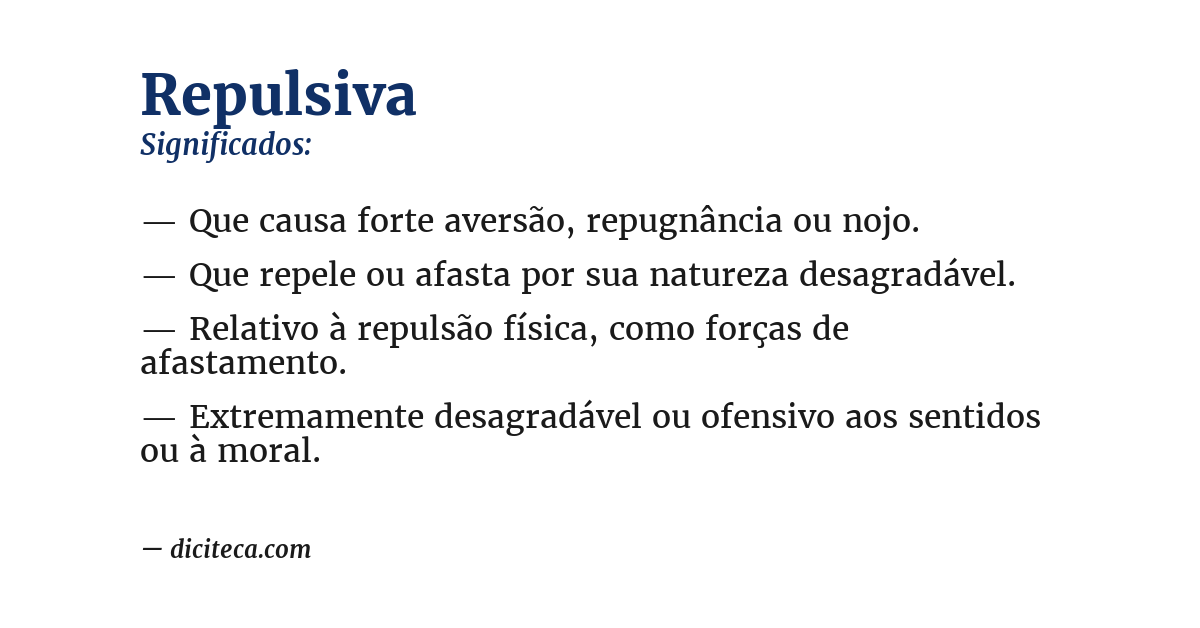 Significado de repulsiva