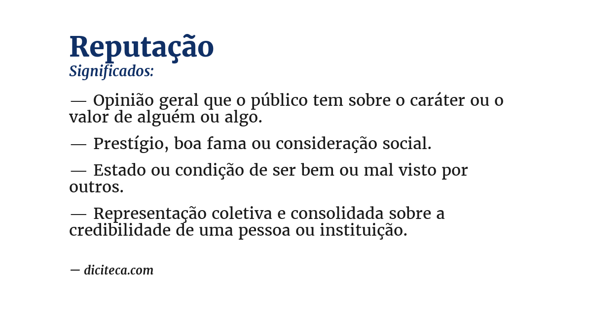 Significado de reputação
