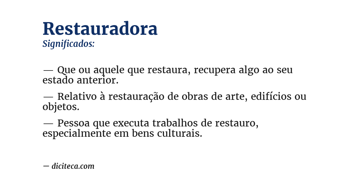 Significado de restauradora