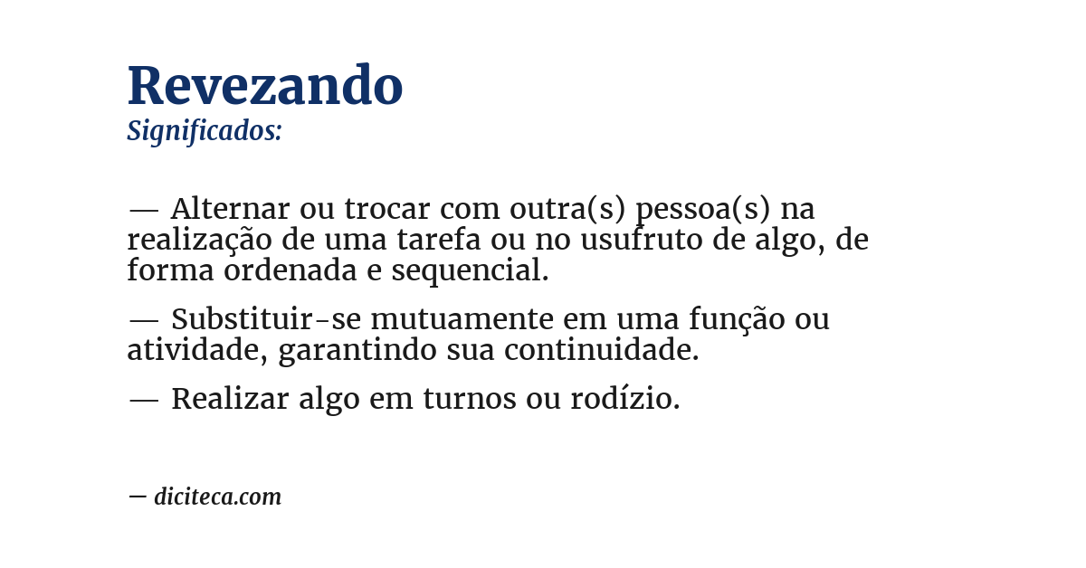 Significado de revezando