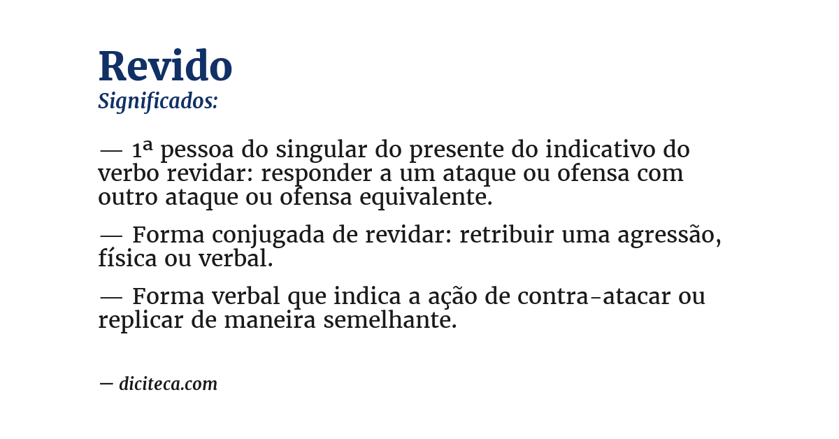 Significado de revido