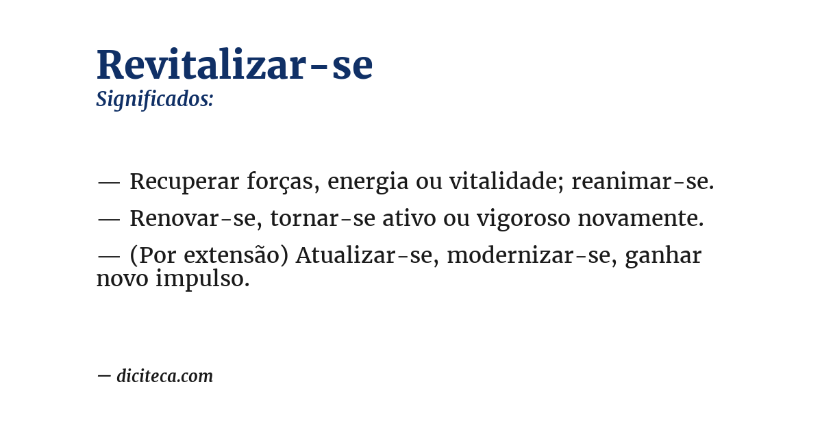 Significado de revitalizar-se