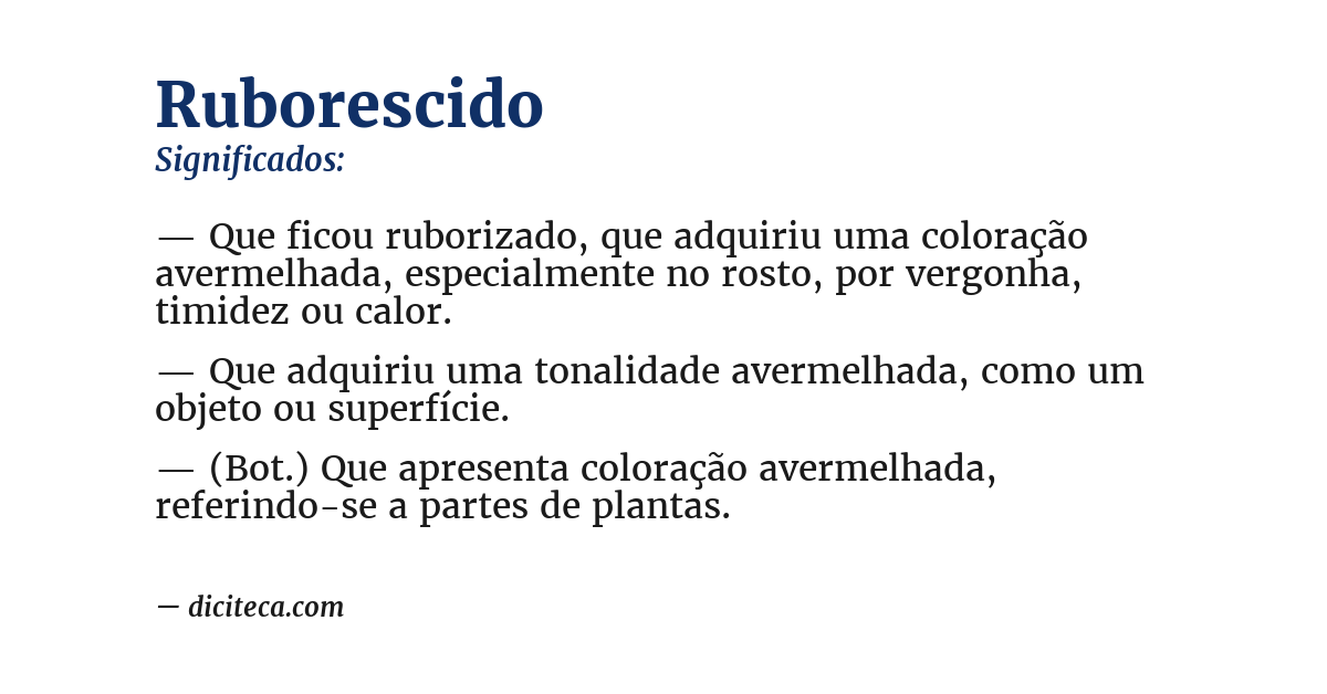 Significado de ruborescido