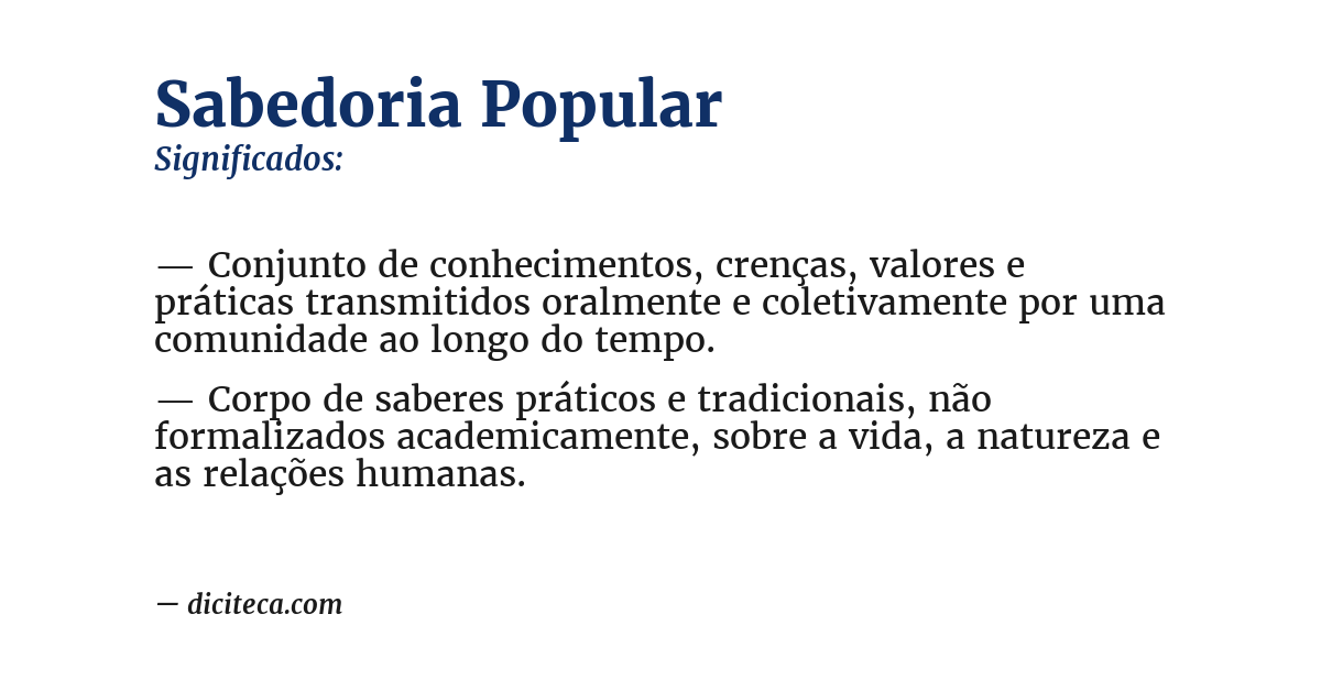 Significado de sabedoria popular