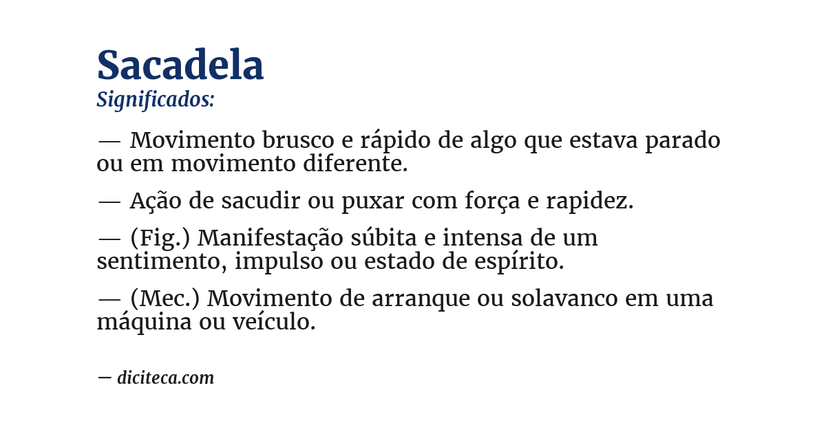 Significado de sacadela