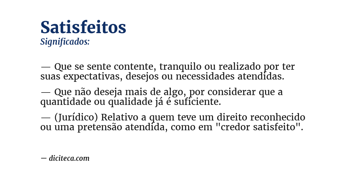 Significado de satisfeitos