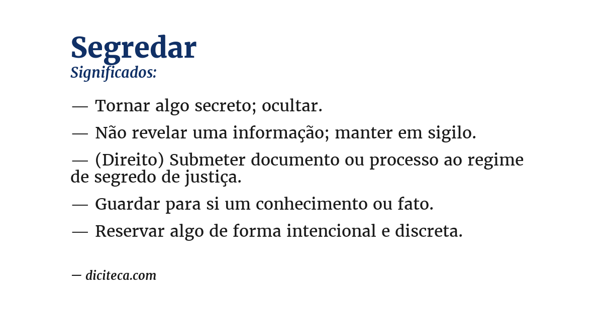Significado de segredar