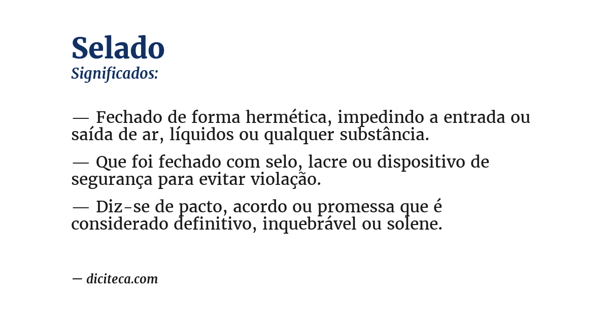 Significado de selado