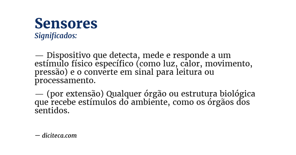 Significado de sensores