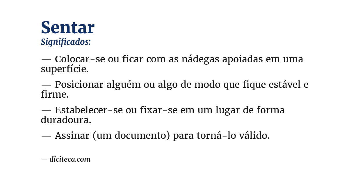 Significado de sentar