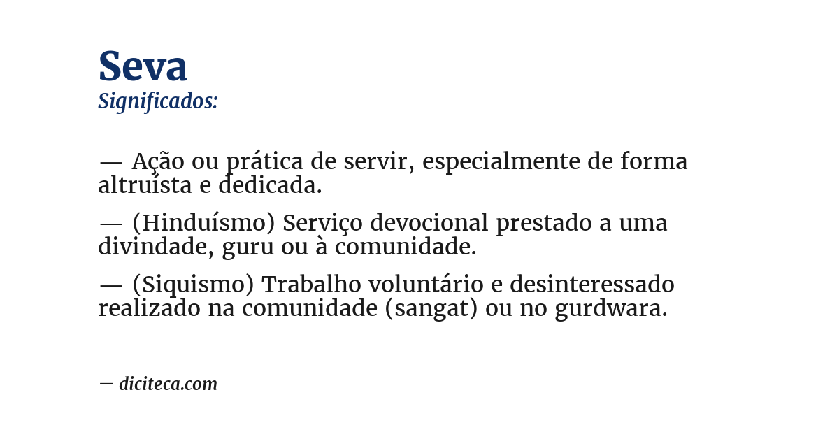 Significado de seva