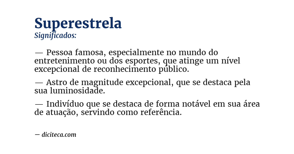 Significado de superestrela