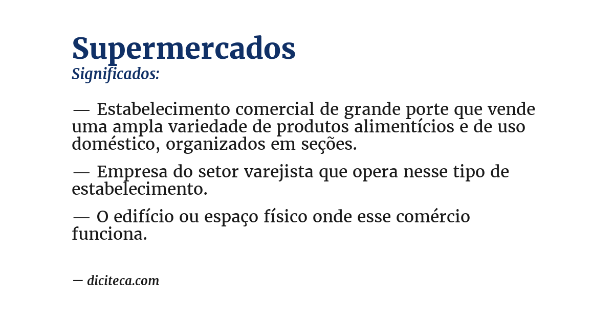 Significado de supermercados