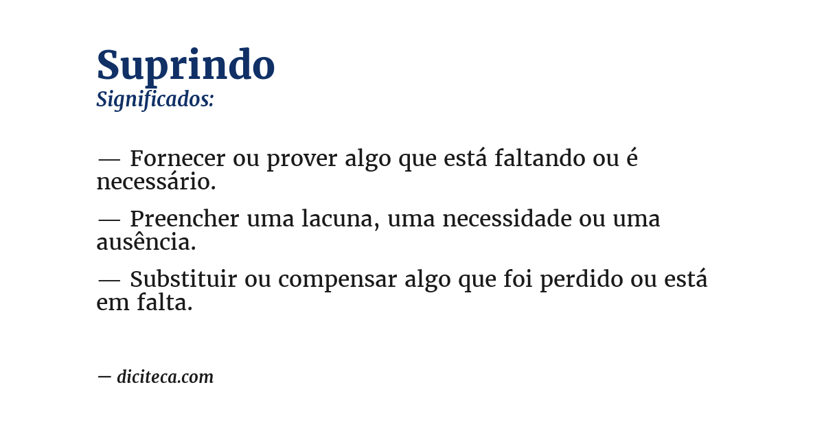 Significado de suprindo