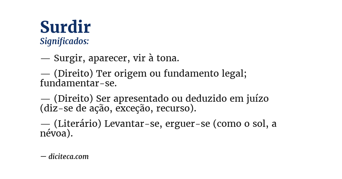 Significado de surdir