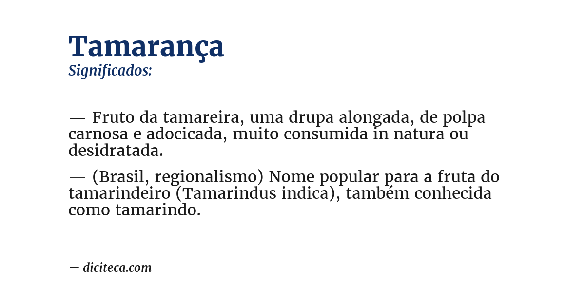 Significado de tamarança