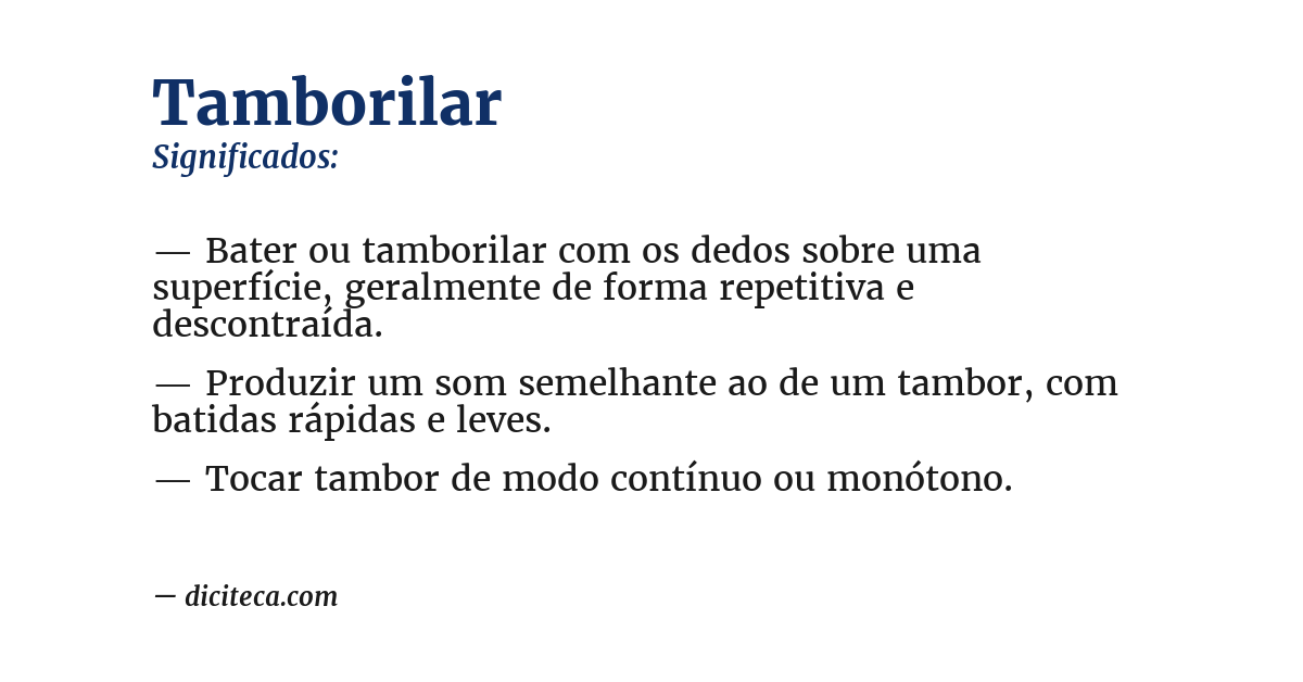Significado de tamborilar