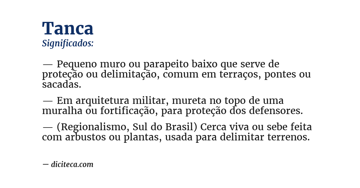 Significado de tanca