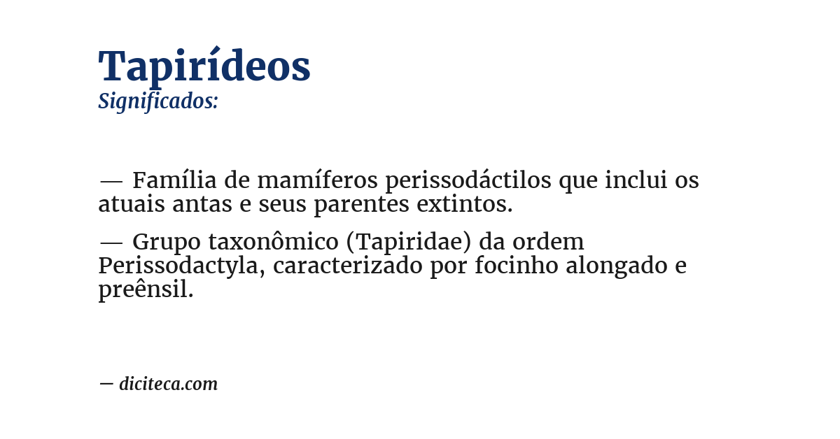 Significado de tapirídeos