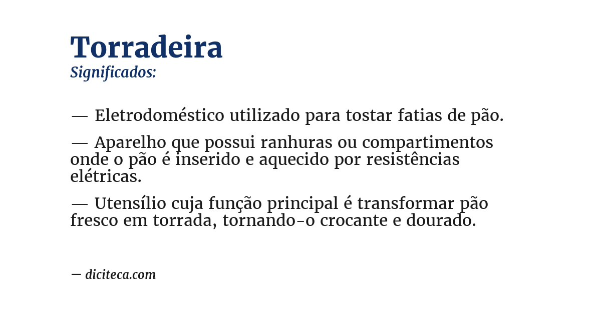 Significado de torradeira