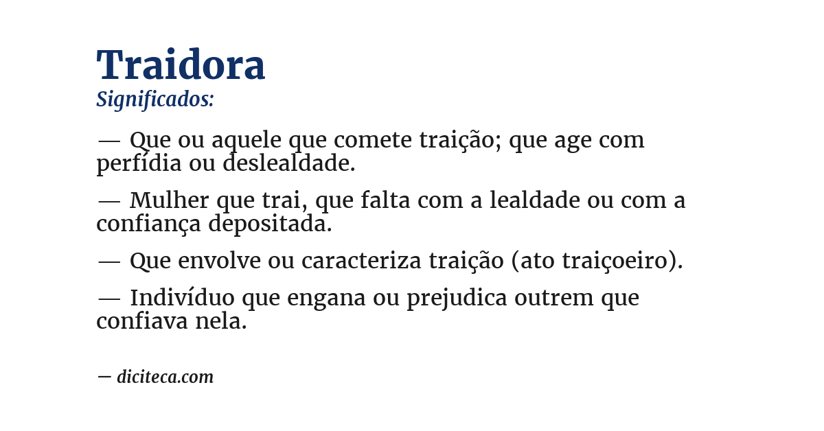Significado de traidora