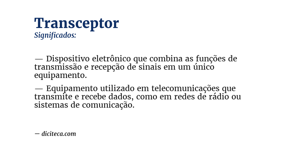 Significado de transceptor