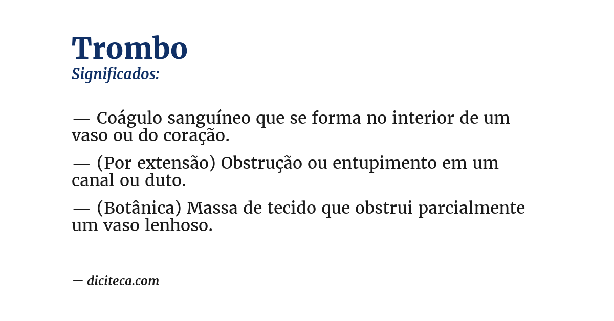 Significado de trombo