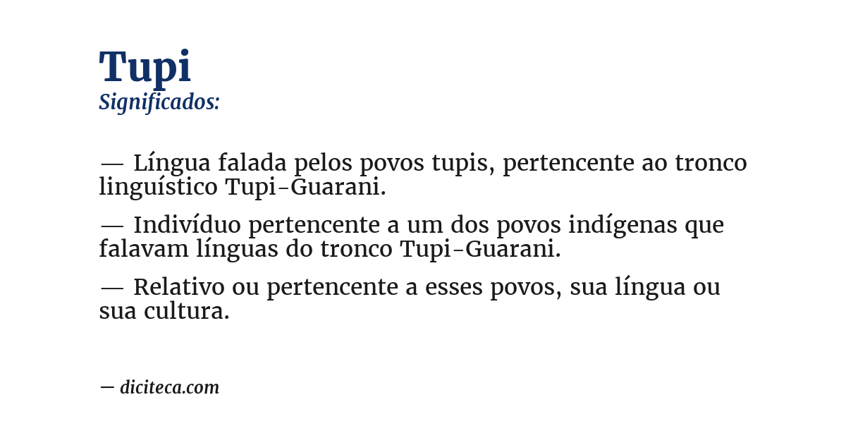 Significado de tupi