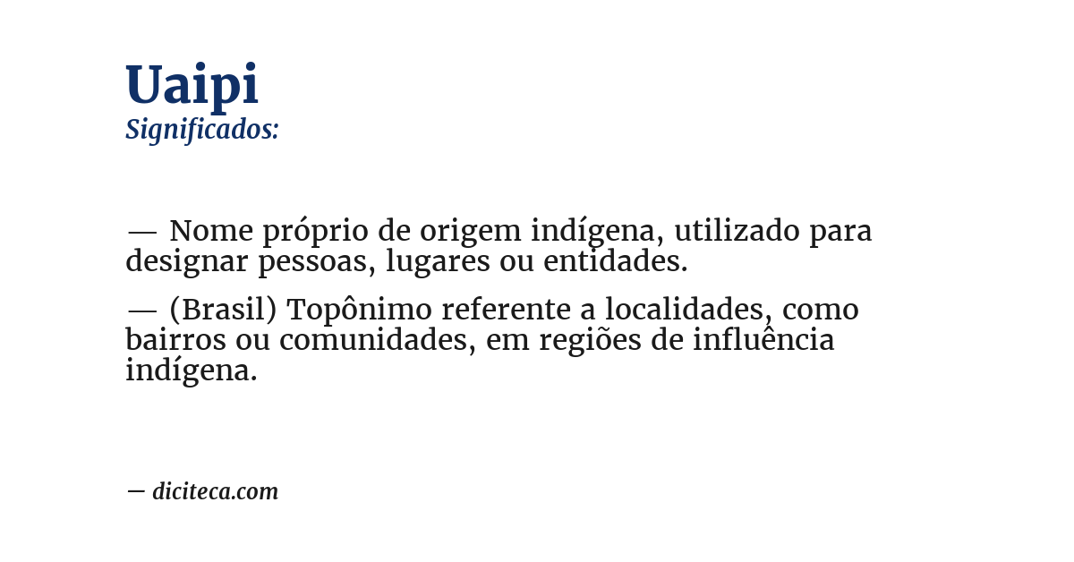 Significado de uaipi