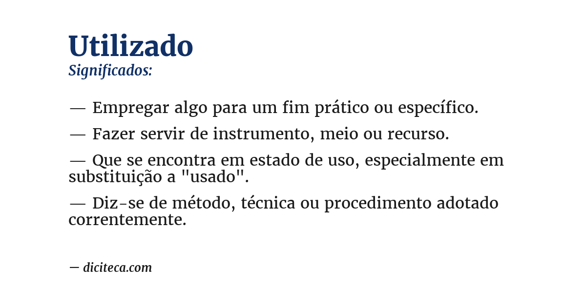 Significado de utilizado