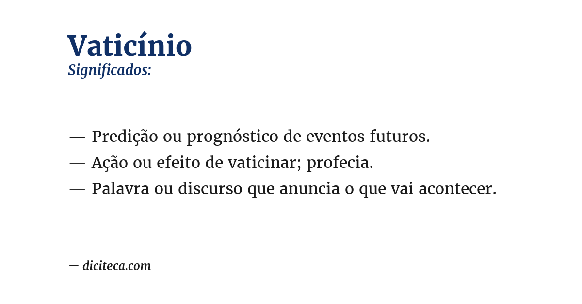 Significado de vaticínio