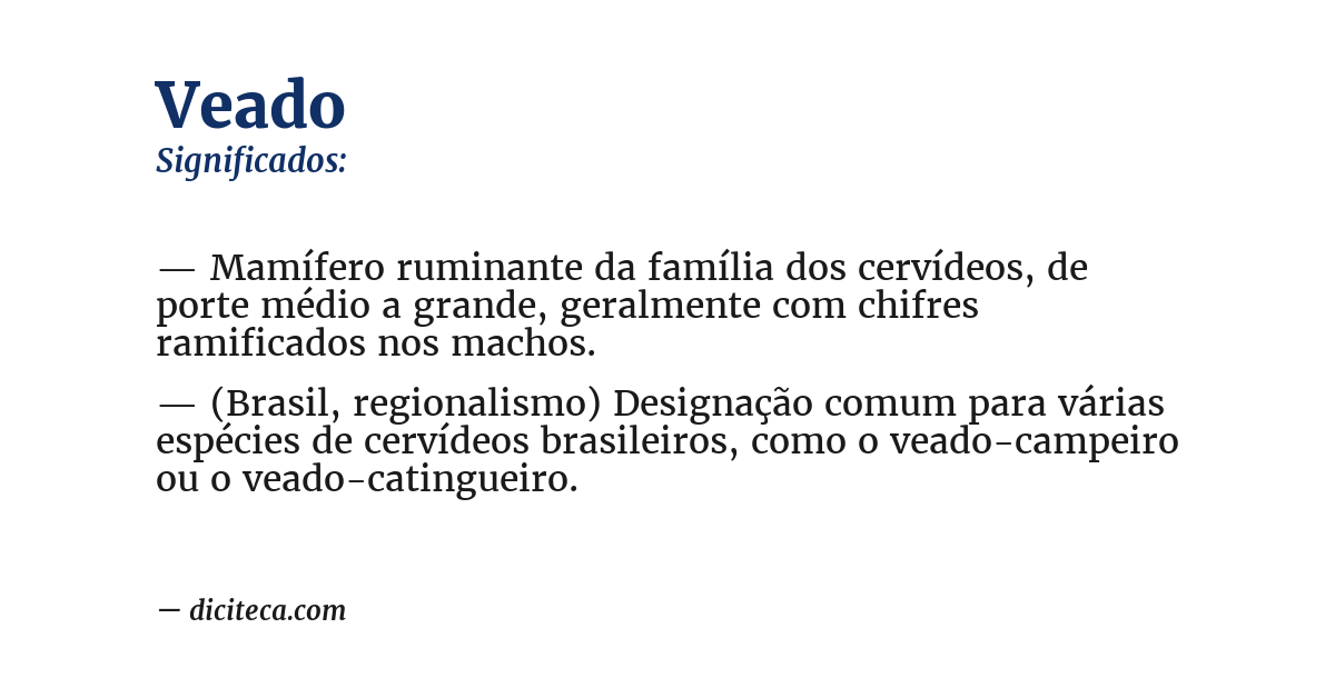 Significado de veado