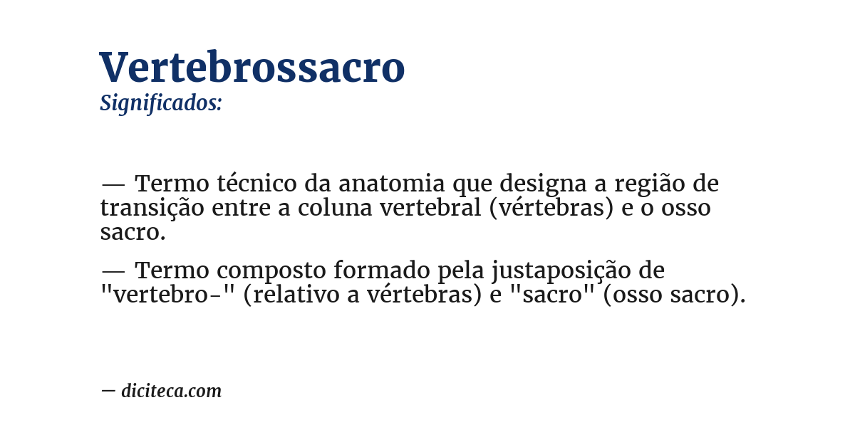 Significado de vertebrossacro