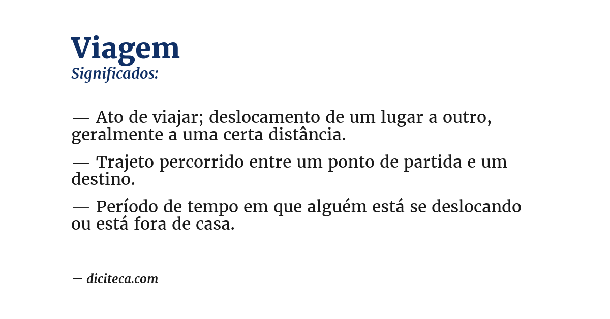 Significado de viagem