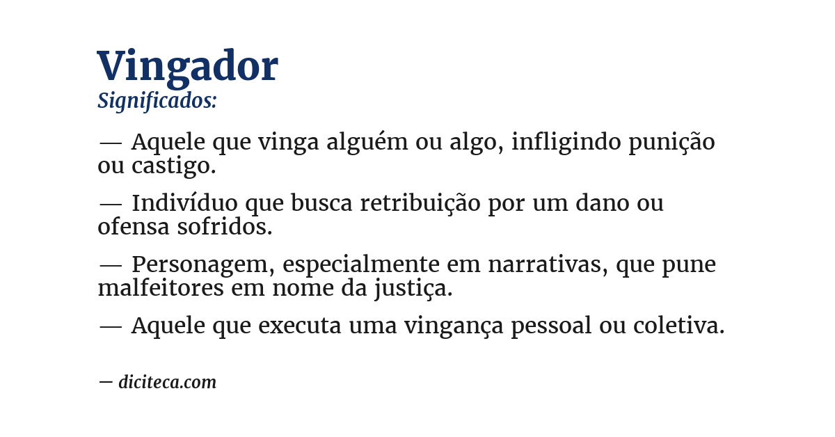Significado de vingador