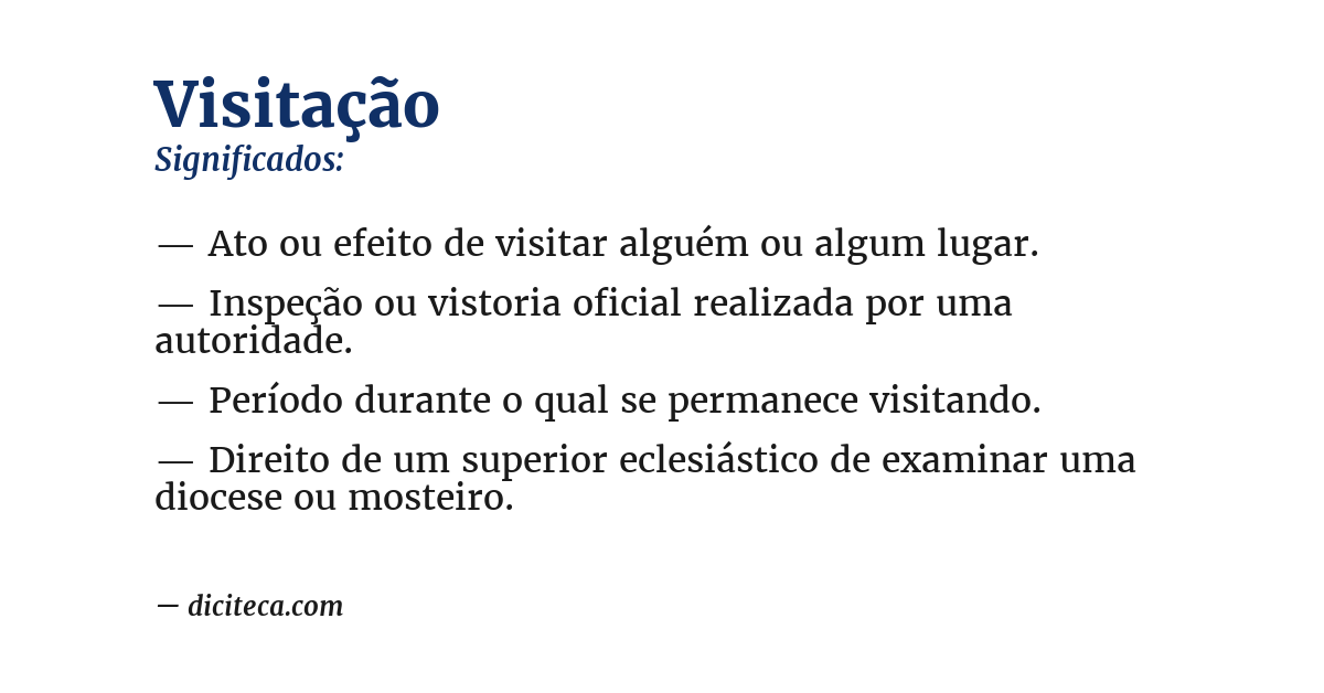 Significado de visitação