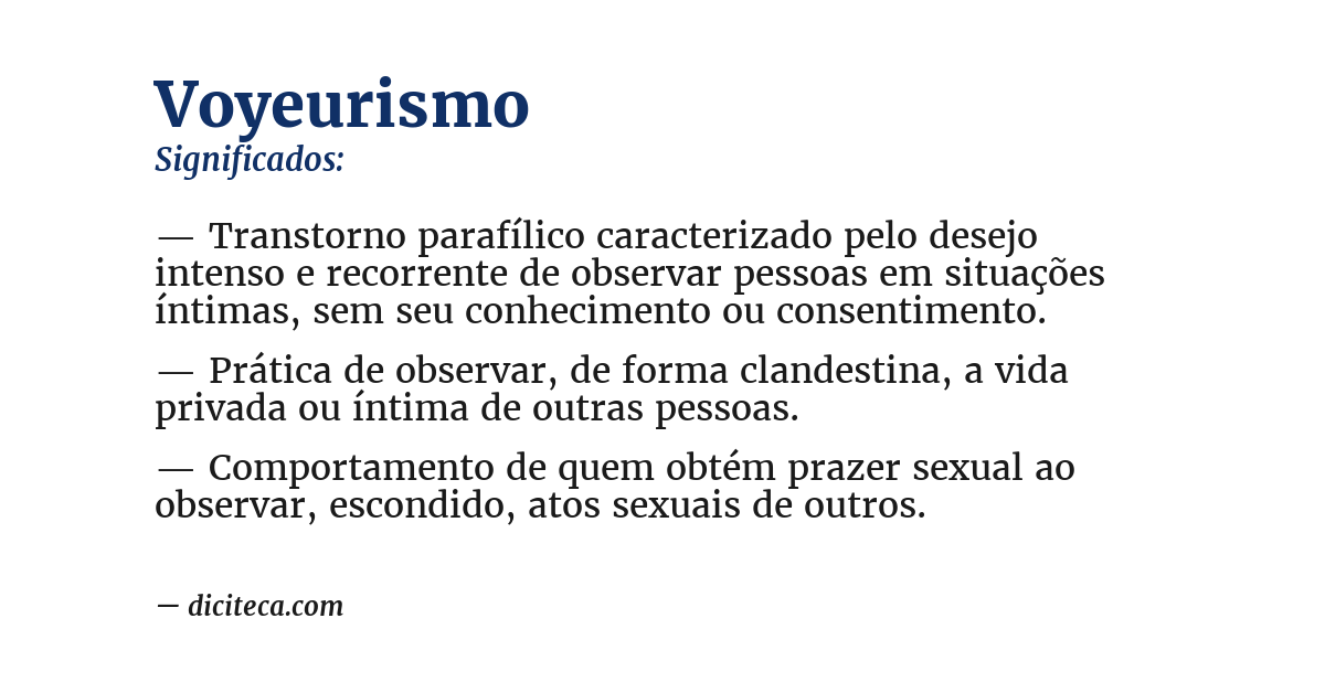 Significado de voyeurismo