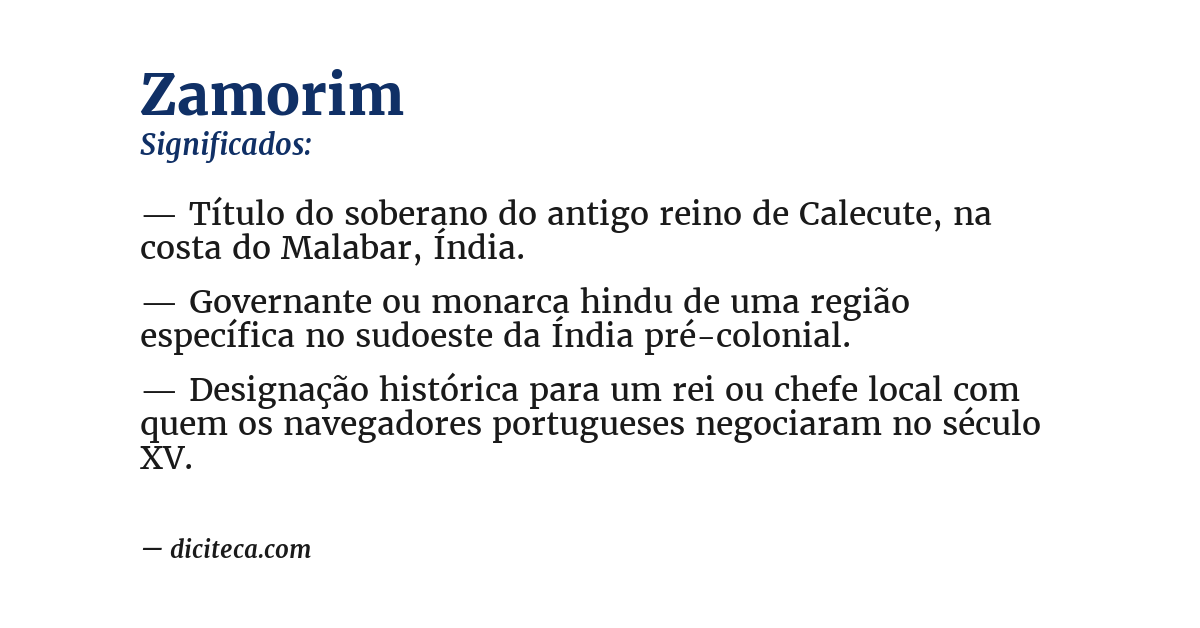 Significado de zamorim