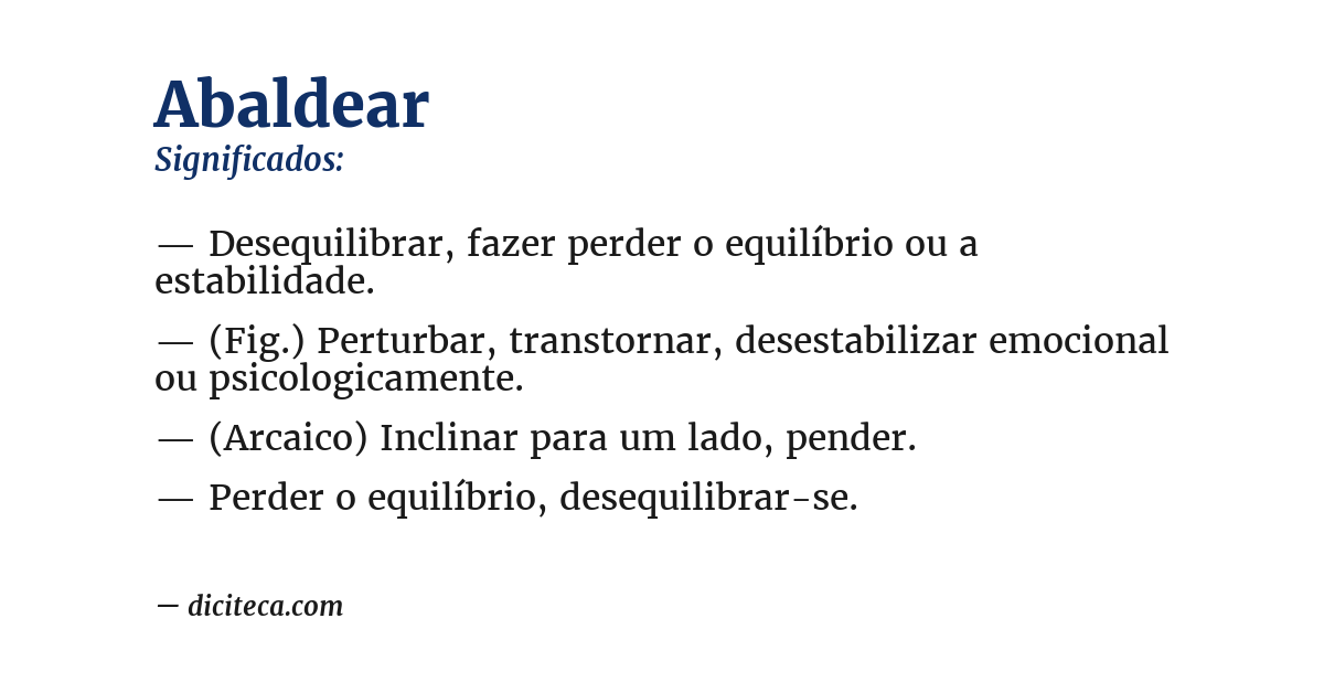 Significado de abaldear