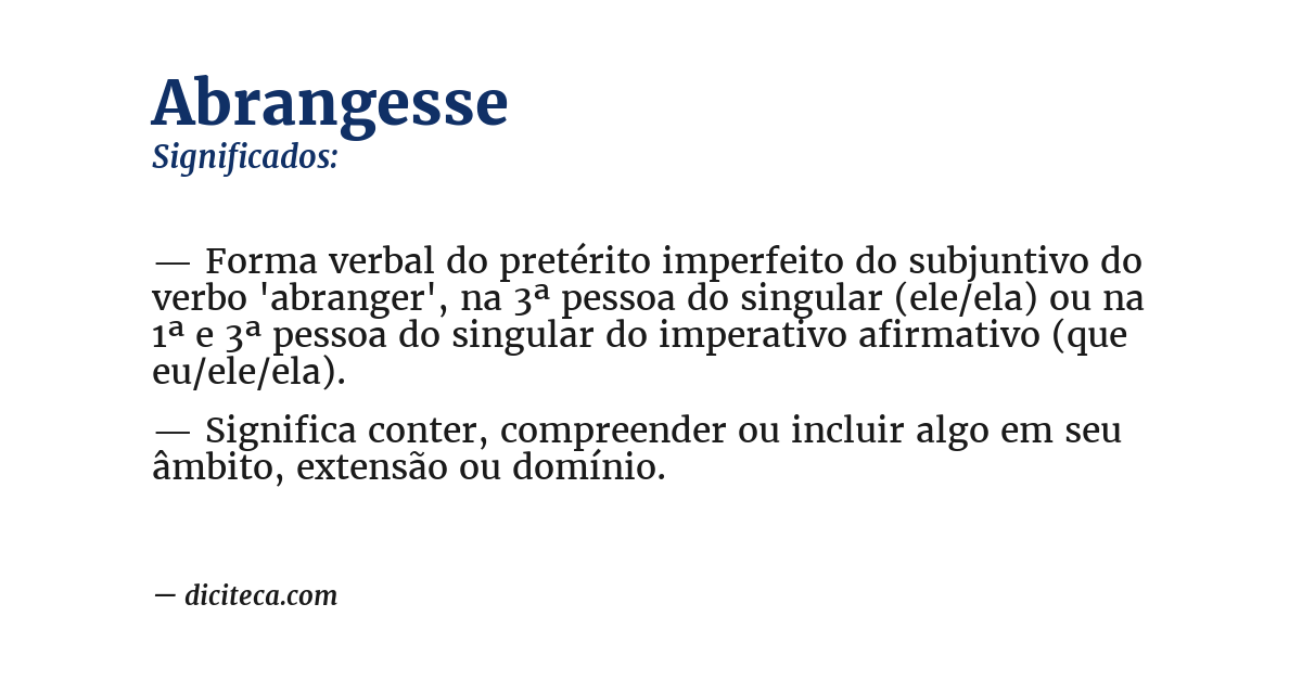 Significado de abrangesse