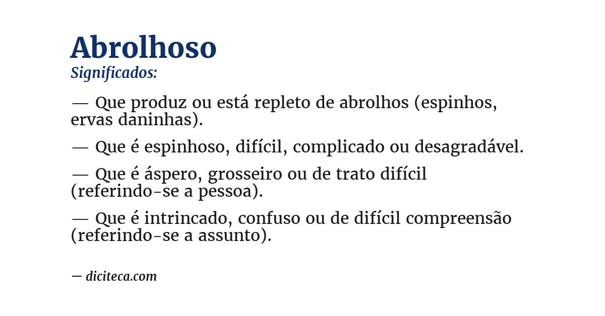 Significado de abrolhoso