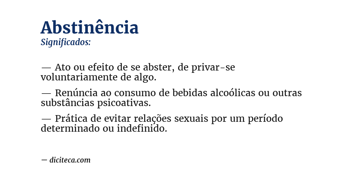 Significado de abstinência