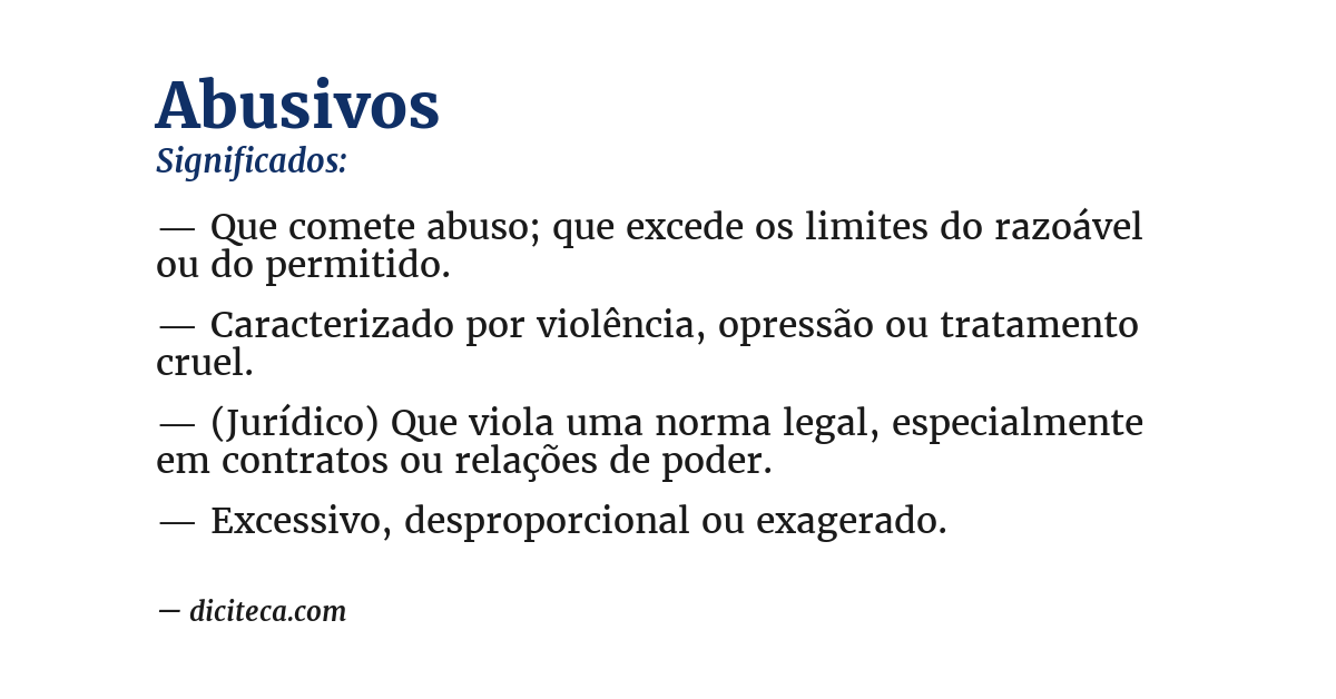 Significado de abusivos