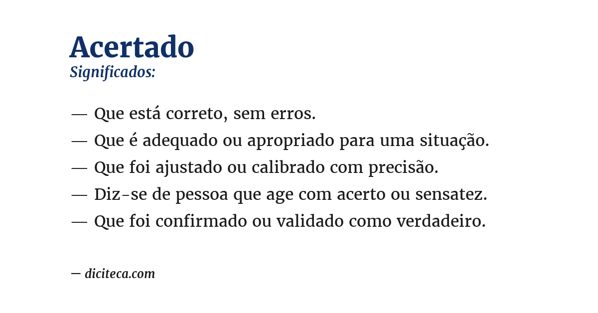 Significado de acertado